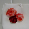 passende Tasche zum Kleid aus Seide mit Blüten aus Seide - Abendkleid aus Seidenchiffon in rot mit Blumen
